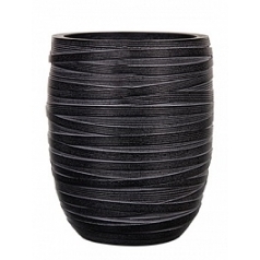 Кашпо Capi Nature vase elegant high 1-й размер loop black, чёрного цвета диаметр - 12 см высота - 15 см