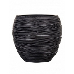 Кашпо Capi Nature vase elegant 3-й размер loop black, чёрного цвета диаметр - 15 см высота - 15 см