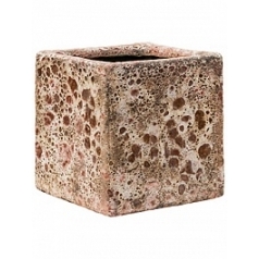 Кашпо Nieuwkoop Lava cube relic розовый (glazed inside) длина - 16 см высота - 16 см