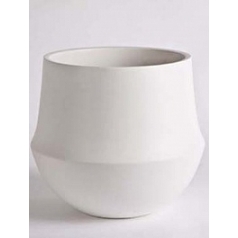 Кашпо Nieuwkoop D&m indoor pot fusion white, белого цвета диаметр - 17 см высота - 15 см