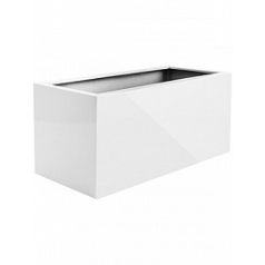 Кашпо Nieuwkoop Argento box shiny white, белого цвета длина - 60 см высота - 30 см