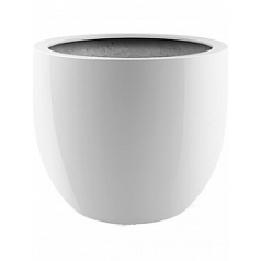 Кашпо Nieuwkoop Argento egg pot shiny white, белого цвета диаметр - 55 см высота - 46 см
