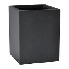Кашпо Nieuwkoop Basic cube dark grey, серого цвета длина - 15 см высота - 20 см