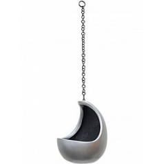 Подвесное Кашпо Nieuwkoop Gradient hanging cocoon matt grey, серого цвета диаметр - 20 см высота - 24 см