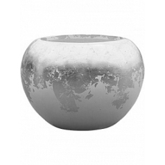 Кашпо Nieuwkoop Luxe lite glossy globe white, белого цвета-под цвет серебра диаметр - 45 см высота - 32 см
