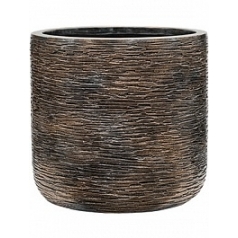 Кашпо Nieuwkoop Luxe lite universe wrinkle cylinder bronze, бронзового цвета диаметр - 40 см высота - 38 см