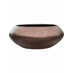 Кашпо Nieuwkoop Metallic под цвет серебра leaf bowl ufo matt coffee диаметр - 55 см высота - 22 см