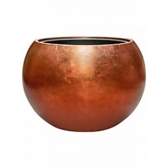 Кашпо Nieuwkoop Metallic под цвет серебра leaf globe matt copper (with технический горшок) диаметр - 60 см высота - 43 см