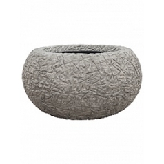 Кашпо Nieuwkoop Polystone coated kamelle bowl raw grey, серого цвета диаметр - 73 см высота - 42 см