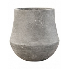 Кашпо Nieuwkoop Polystone coated plain darcy raw grey, серого цвета диаметр - 33 см высота - 33 см