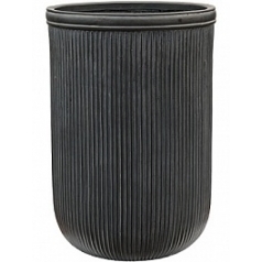 Кашпо Nieuwkoop Vertical rib cylinder anthracite, цвет антрацит диаметр - 45 см высота - 65 см