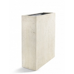 Кашпо Nieuwkoop Grigio high box antique white, белого цвета-фактура под бетон длина - 60 см высота - 74 см
