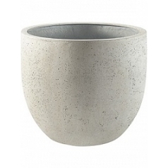 Кашпо Nieuwkoop Grigio new egg pot antique white, белого цвета-фактура под бетон диаметр - 45 см высота - 38 см