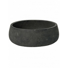 Кашпо Nieuwkoop Rough eileen S размер black, чёрного цвета washed диаметр - 24 см высота - 9 см