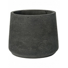 Кашпо Nieuwkoop Rough patt L размер black, чёрного цвета washed диаметр - 20 см высота - 16.5 см