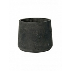 Кашпо Nieuwkoop Rough patt M размер black, чёрного цвета washed диаметр - 15 см высота - 14 см