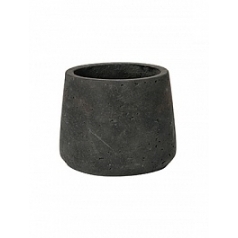 Кашпо Nieuwkoop Rough patt S размер black, чёрного цвета washed диаметр - 13.5 см высота - 11 см