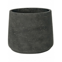 Кашпо Nieuwkoop Rough patt XL размер black, чёрного цвета washed диаметр - 23 см высота - 19.5 см