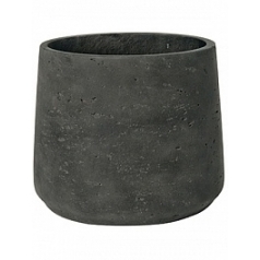 Кашпо Nieuwkoop Rough patt XXL размер black, чёрного цвета washed диаметр - 34 см высота - 28.5 см