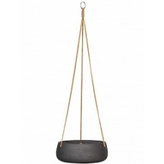 Подвесное Кашпо Nieuwkoop Rough eileen (hanging) M размер black, чёрного цвета washed диаметр - 29 см высота - 11 см