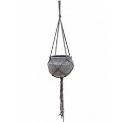 Подвесное Кашпо Nieuwkoop Stone (hanging) hans S размер laterite grey, серого цвета диаметр - 22 см высота - 19 см