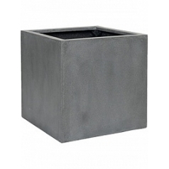 Кашпо Nieuwkoop Fiberstone block grey, серого цвета L размер длина - 50 см высота - 50 см