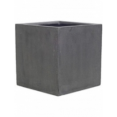 Кашпо Nieuwkoop Fiberstone block grey, серого цвета S размер длина - 30 см высота - 30 см
