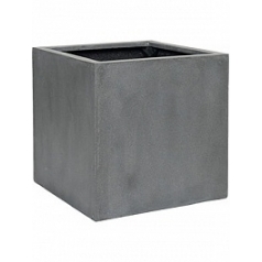 Кашпо Nieuwkoop Fiberstone block grey, серого цвета XL размер длина - 60 см высота - 60 см