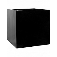 Кашпо Nieuwkoop Fiberstone glossy black, чёрного цвета block L размер длина - 50 см высота - 50 см