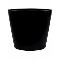 Кашпо Nieuwkoop Fiberstone glossy black, чёрного цвета bucket L размер диаметр - 68 см высота - 60 см