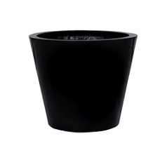 Кашпо Nieuwkoop Fiberstone glossy black, чёрного цвета bucket M размер диаметр - 58 см высота - 50 см