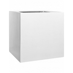 Кашпо Nieuwkoop Fiberstone glossy white, белого цвета block XL размер длина - 60 см высота - 60 см
