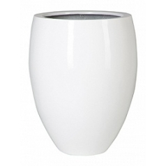 Кашпо Nieuwkoop Fiberstone glossy white, белого цвета bond L размер диаметр - 68 см высота - 85 см