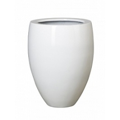 Кашпо Nieuwkoop Fiberstone glossy white, белого цвета bond S размер диаметр - 35 см высота - 45 см
