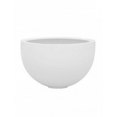 Кашпо Nieuwkoop Fiberstone glossy white, белого цвета bowl L размер диаметр - 60 см высота - 38 см