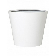 Кашпо Nieuwkoop Fiberstone glossy white, белого цвета bucket XS размер диаметр - 40 см высота - 35 см