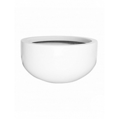 Кашпо Nieuwkoop Fiberstone glossy white, белого цвета city bowl L размер диаметр - 128 см высота - 68 см