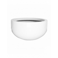 Кашпо Nieuwkoop Fiberstone glossy white, белого цвета city bowl S размер диаметр - 92 см высота - 50 см