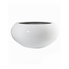 Кашпо Nieuwkoop Fiberstone glossy white, белого цвета cora S размер диаметр - 47 см высота - 25.5 см