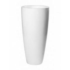 Кашпо Nieuwkoop Fiberstone glossy white, белого цвета dax L размер диаметр - 37 см высота - 80 см