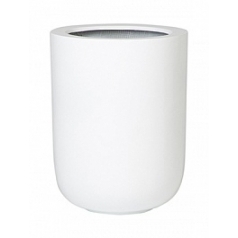 Кашпо Nieuwkoop Fiberstone glossy white, белого цвета dice L размер диаметр - 34 см высота - 44 см