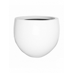 Кашпо Nieuwkoop Fiberstone glossy white, белого цвета jumbo orb L размер диаметр - 133 см высота - 114 см