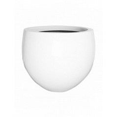 Кашпо Nieuwkoop Fiberstone glossy white, белого цвета jumbo orb M размер диаметр - 110 см высота - 93 см