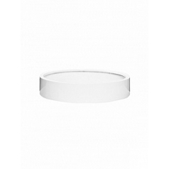 Кашпо Nieuwkoop Fiberstone glossy white, белого цвета max low S размер диаметр - 40 см высота - 9 см