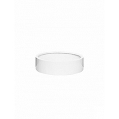 Кашпо Nieuwkoop Fiberstone glossy white, белого цвета max low XS размер диаметр - 30 см высота - 9 см