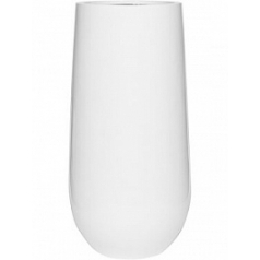 Кашпо Nieuwkoop Fiberstone glossy white, белого цвета nax L размер диаметр - 50 см высота - 101 см