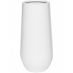 Кашпо Nieuwkoop Fiberstone glossy white, белого цвета nax M размер диаметр - 35 см высота - 70 см