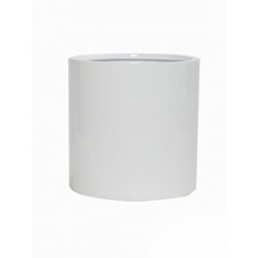 Кашпо Nieuwkoop Fiberstone glossy white, белого цвета puk S размер диаметр - 15 см высота - 15 см