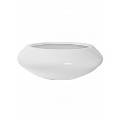 Кашпо Nieuwkoop Fiberstone glossy white, белого цвета tara M размер диаметр - 60 см высота - 22.5 см