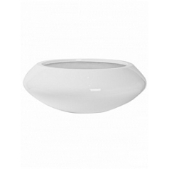 Кашпо Nieuwkoop Fiberstone glossy white, белого цвета tara XL размер диаметр - 100 см высота - 37.5 см